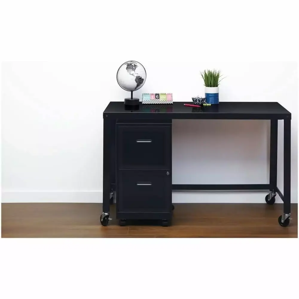 Scranton & Co 18 2-Drawer Modern Metal Mobile Vertical File Cabinet Black zhangdowosk