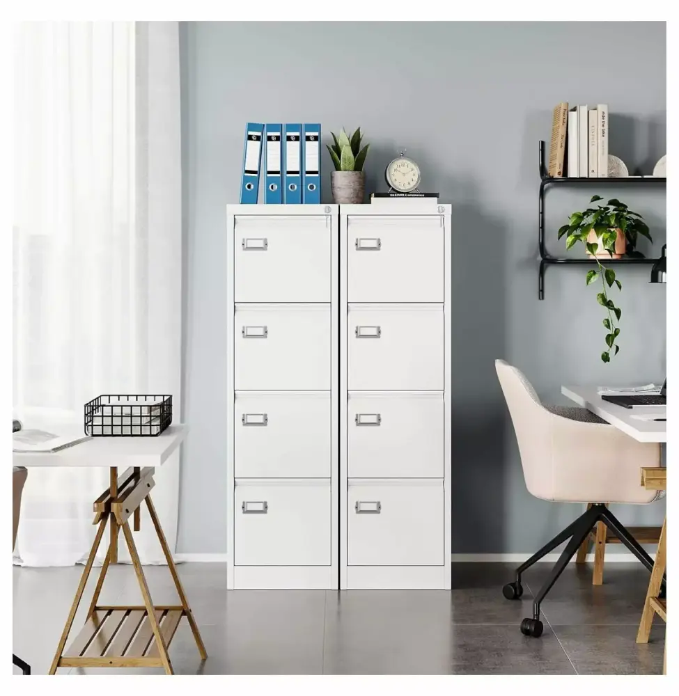 ZHANGHU 4 Drawer Vertical Filing Cabinets Lock White