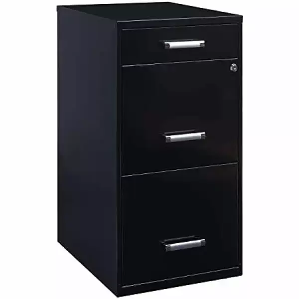 ZHOUB 3-Letter Width Pencil Drawer SOHO Vertical File Cabinet Black