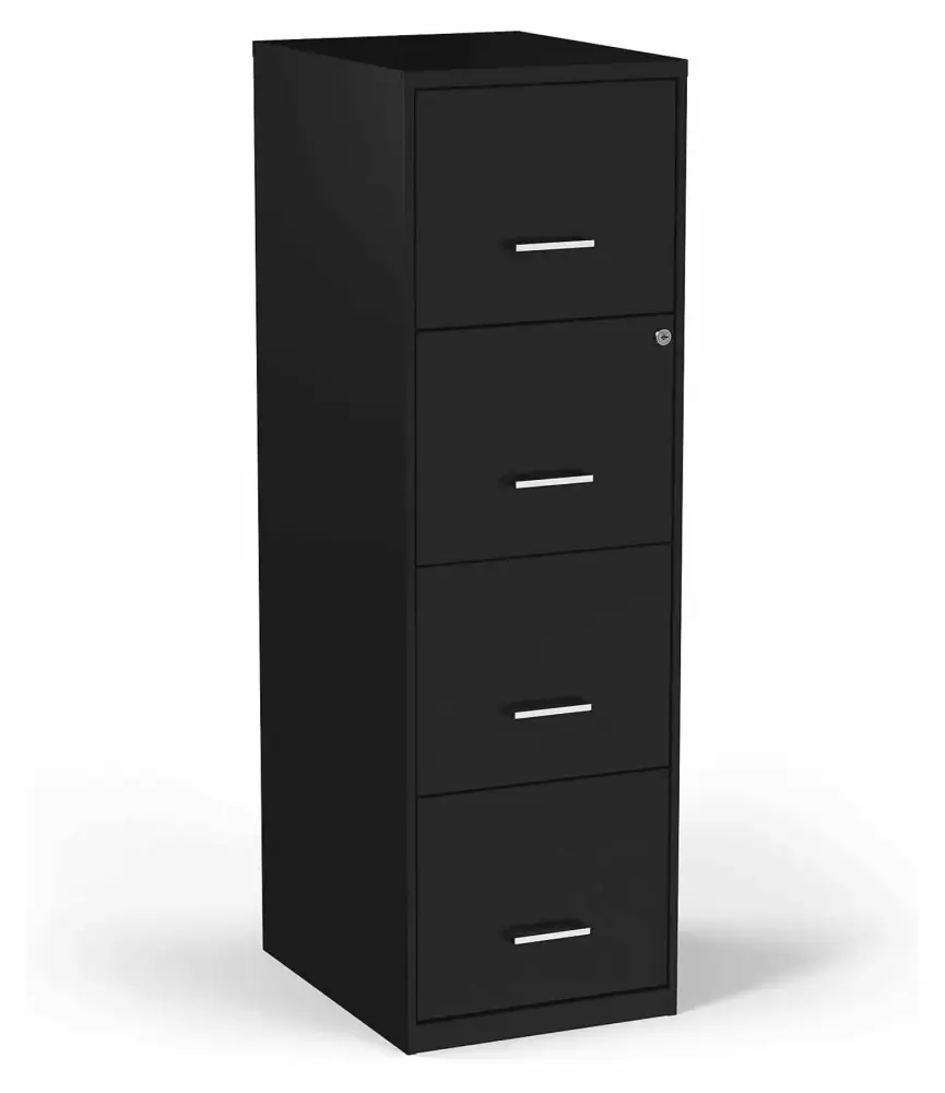 2806660 4-Drawer Vertical File Cabinet Letter-Size Black