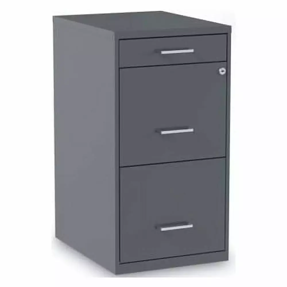 Alera Soho Vertical File Cabinet 3 Drawers Letter Charcoal