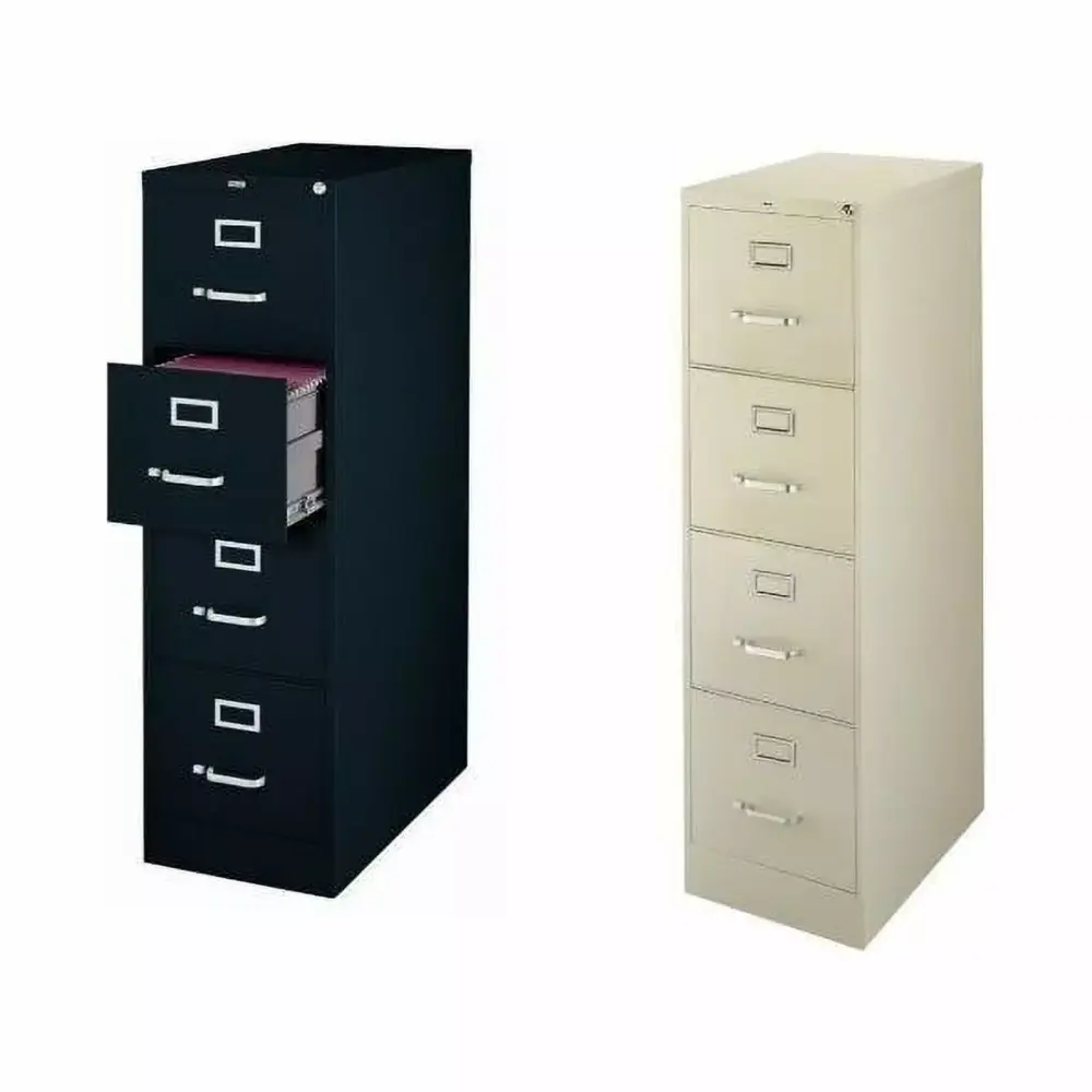 2500 Series 2 Piece Value Pack 4 Drawer Filing Cabinet Black and Putty Hirsh Industries
