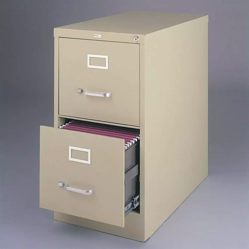 Value Pack Set 2 2 Drawer Letter File Cabinet Putty and Black Hirsh Industries