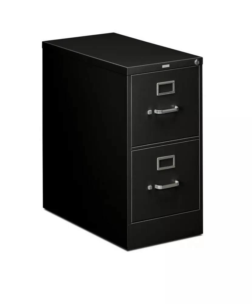 HON 310 Series 2-Drawer Office Filing Cabinet 26.5D Black Full-Suspension Letter File