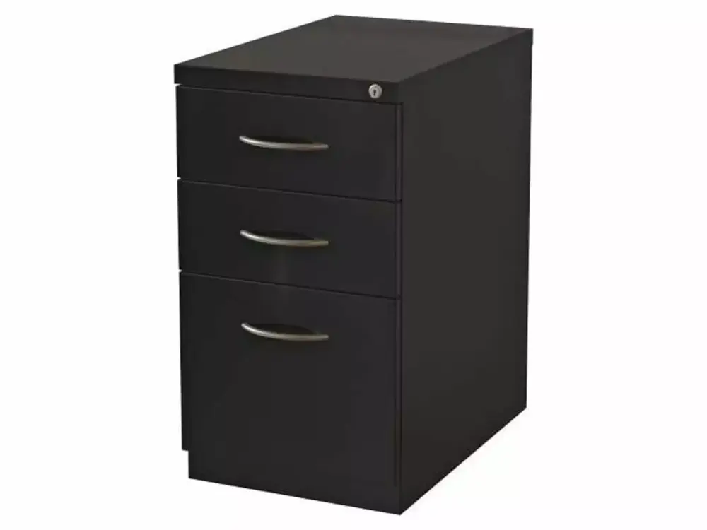 3 Drawer Vertical Steel Lockable Filing Cabinet Black Office Storage Lorell
