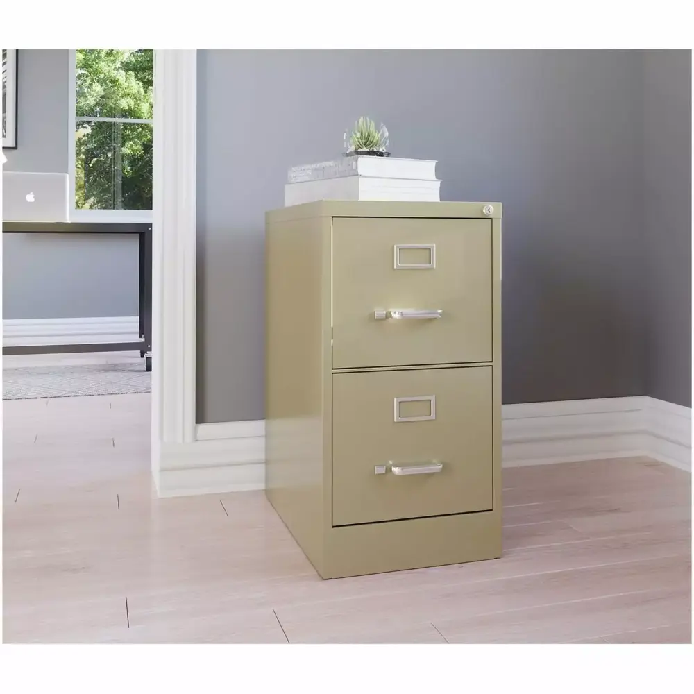 Scranton & Co 22 2-Drawer Metal Letter Width Vertical File Cabinet Beige Office
