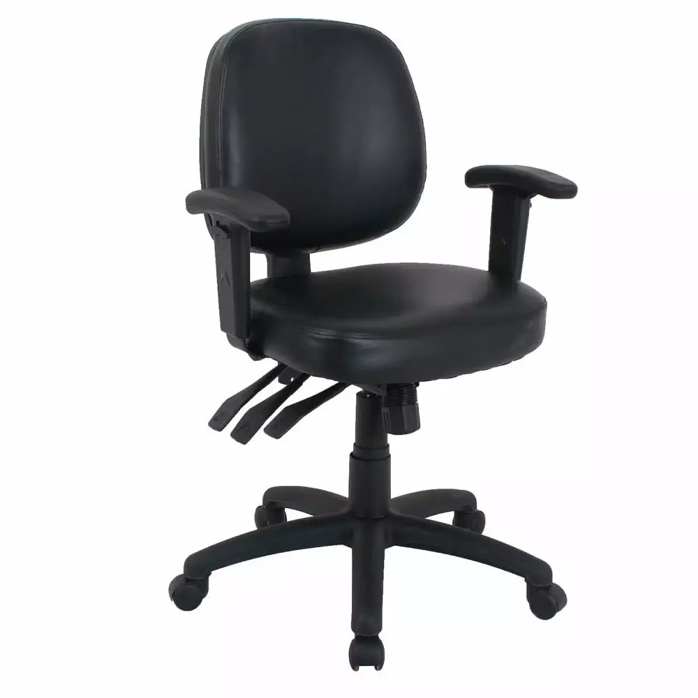 Mid Back 24 7 Antimicrobial Task Chair Vinyl Black Durable Office Seating Global Seating Solutions