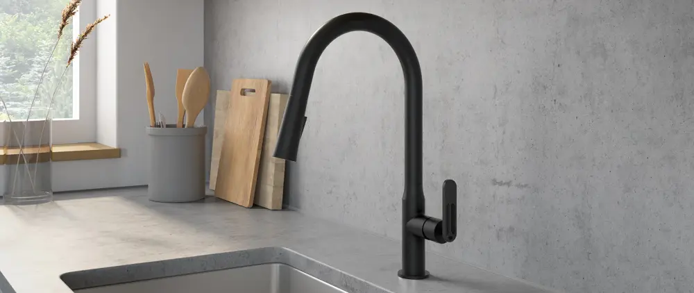 Bracket-mounted sink faucet - 24 x 36 Inches