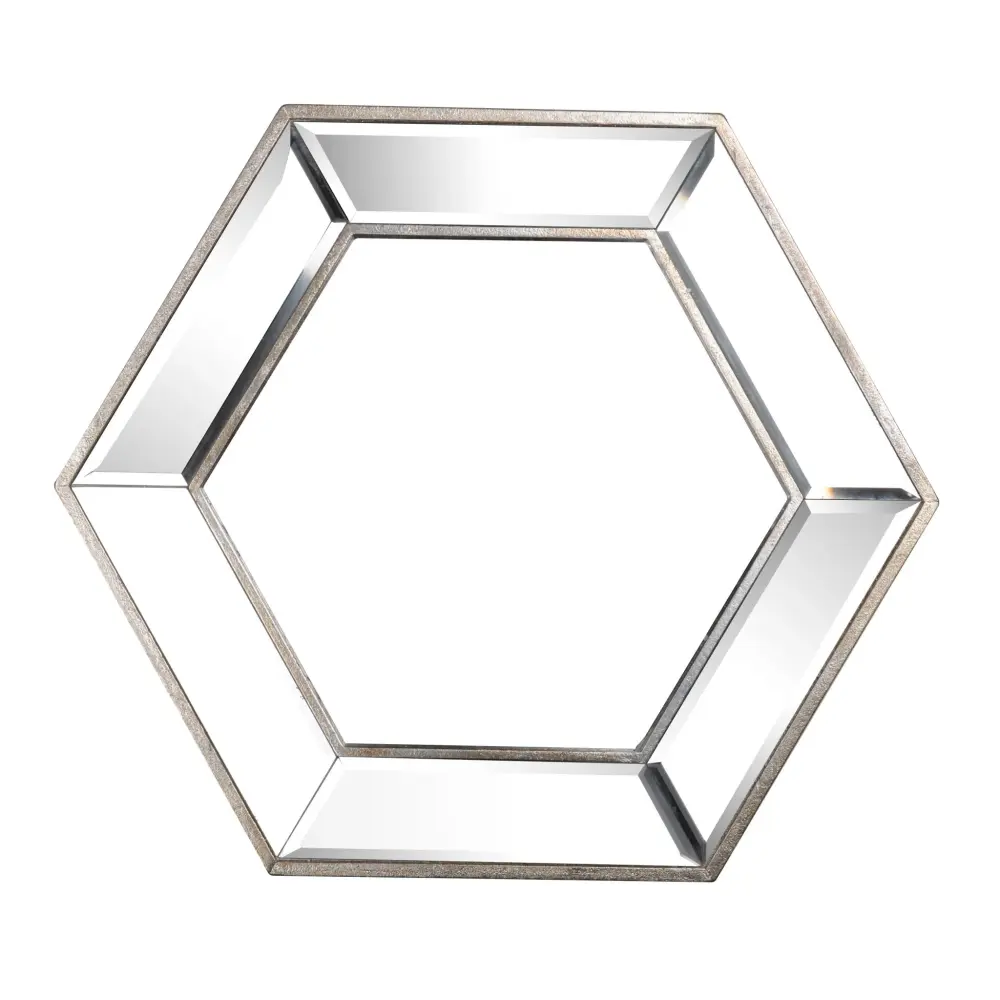 Hexagon Wall Mirror Contemporary Glass Design, Home Decor Accent Mirror Living Room, Entryway, Bedroom Bathroom Vanity