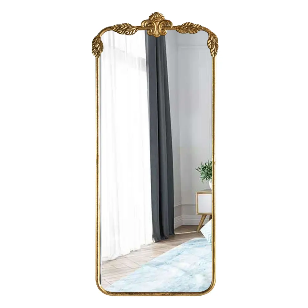 Maxax Rectangle Golden Metal Wall Mirror #25003