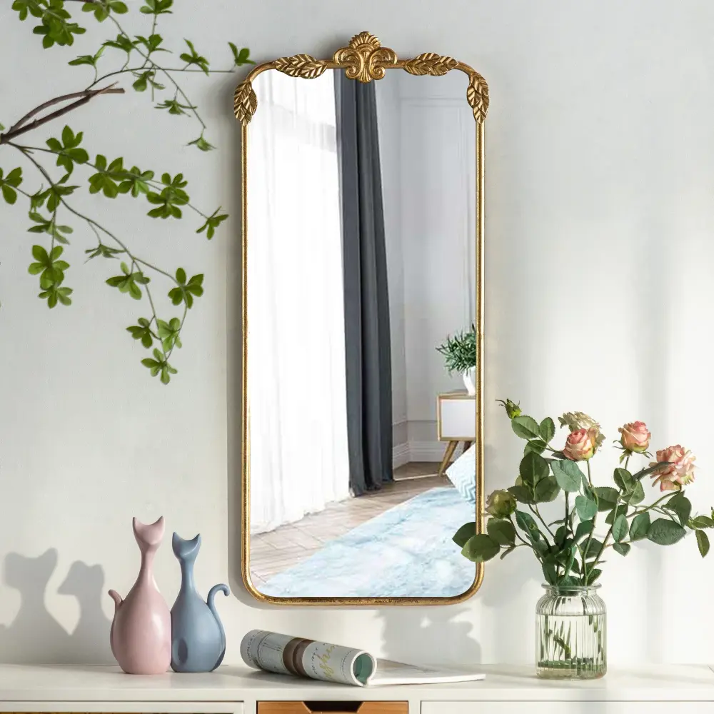 Maxax Rectangle Golden Metal Wall Mirror #25003