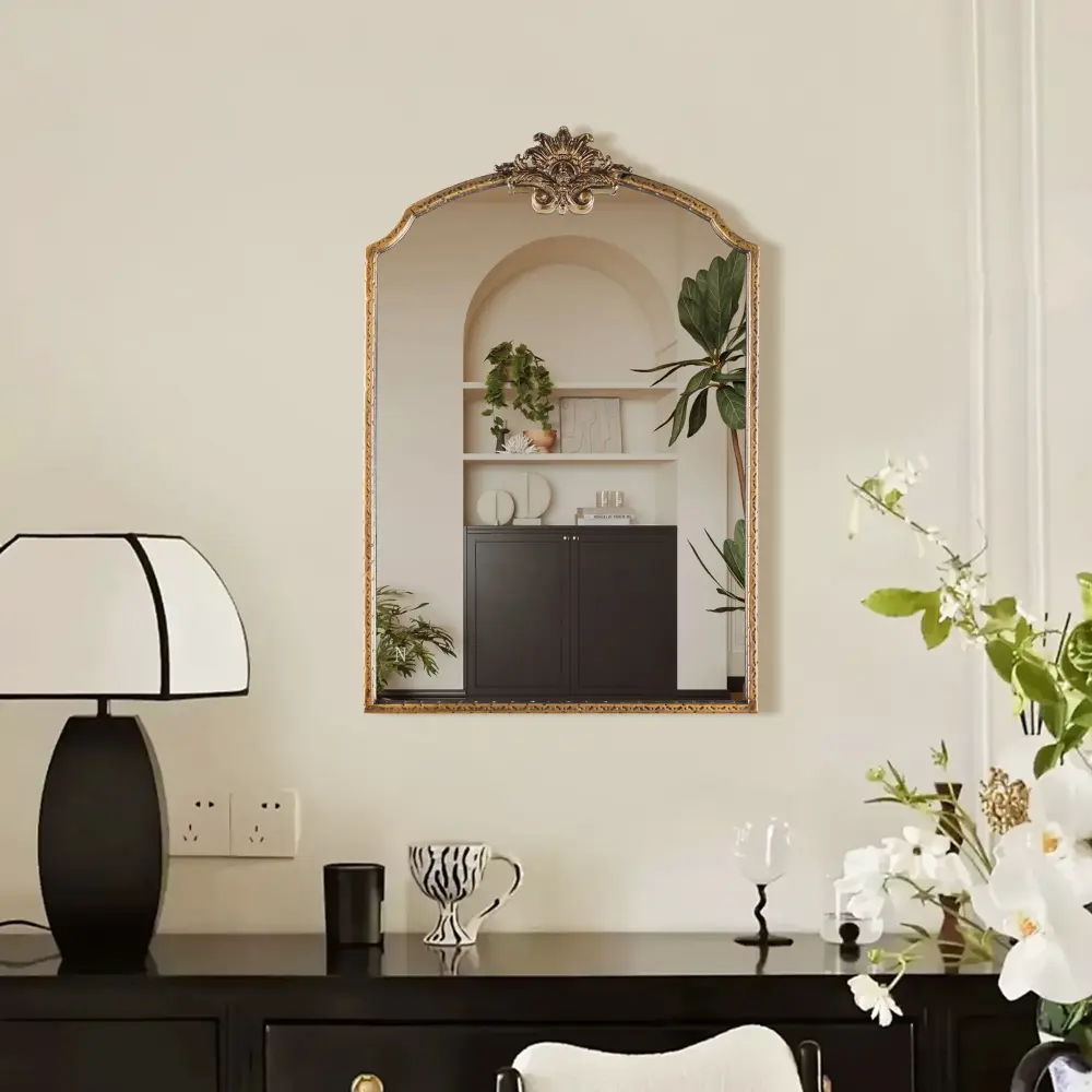 Opulence Old-school Style Metal Flat Decorative Wall Mirror #31002