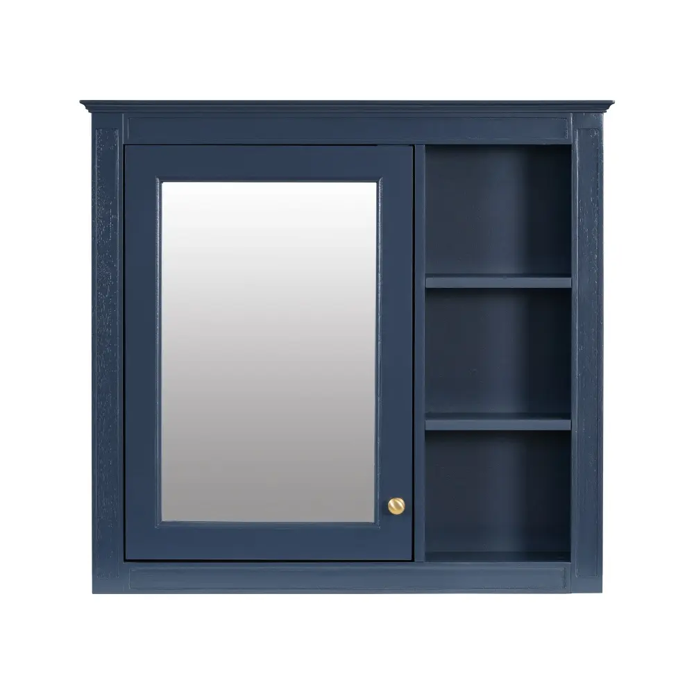 Premium Frameless Wall Mounted Medicine Cabinet Mirror And 3 Open Shelves