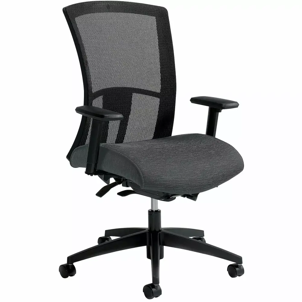 Global Vion Mesh High Back Weight Sensing Synchro-Tilter Task Chair Granite Rock 6321-8-UR20