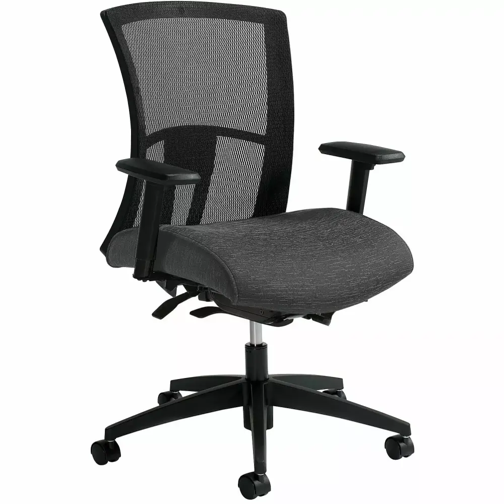 Global Vion Mesh Mid-Back Weight Sensing Synchro-Tilter Task Chair Granite 6322-8-UR20 Global Industrial