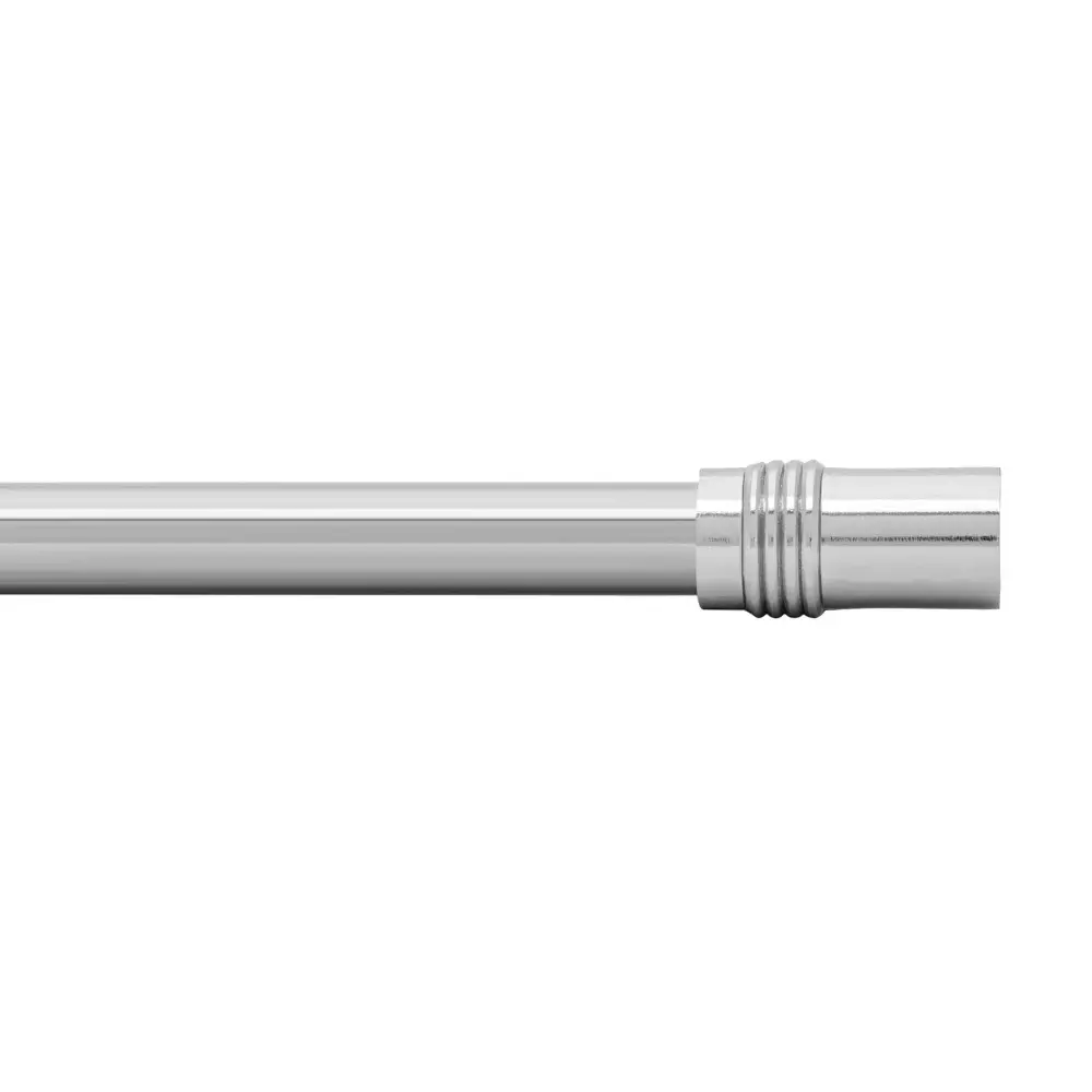 Prolongable Curtain Rod Cylindic Shaped Fanials, Nickel (66" to 120")