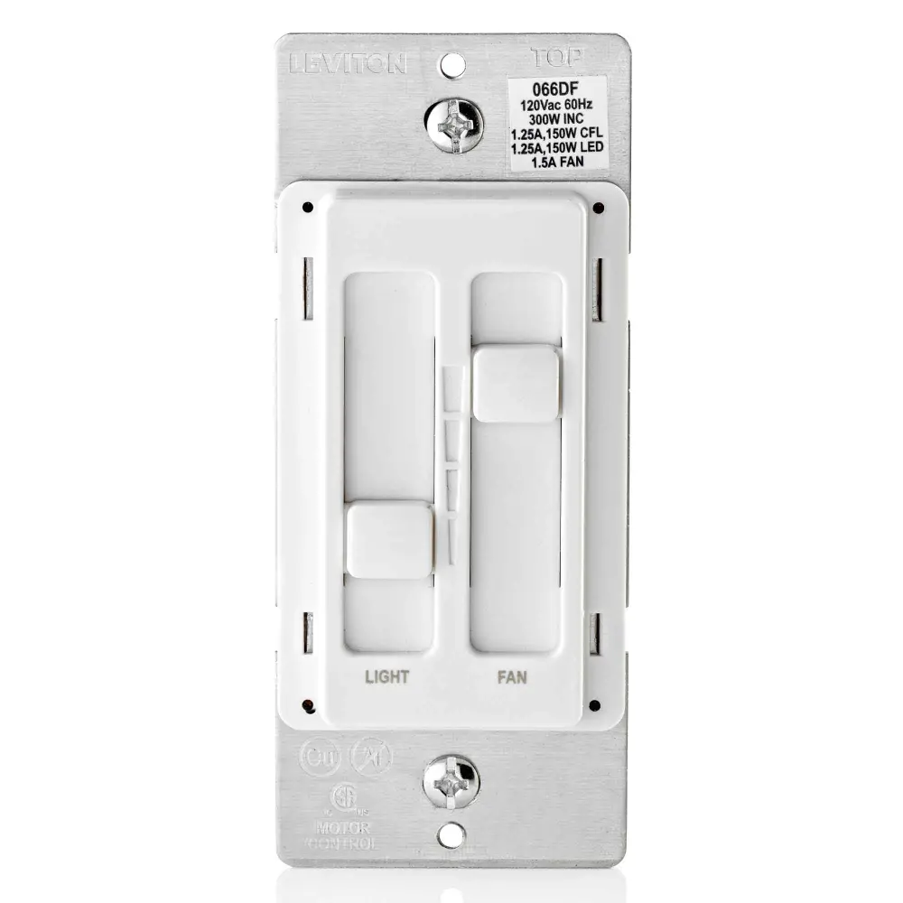 Sliding Binary Dimmer Fan, White