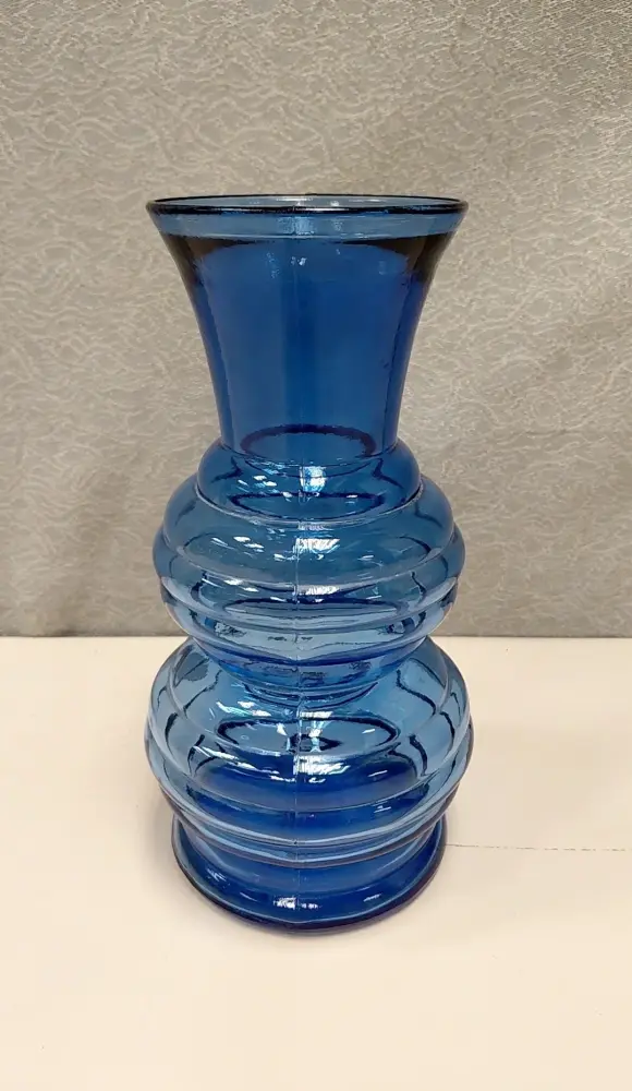 BUMPY BLUE GLASS VASE