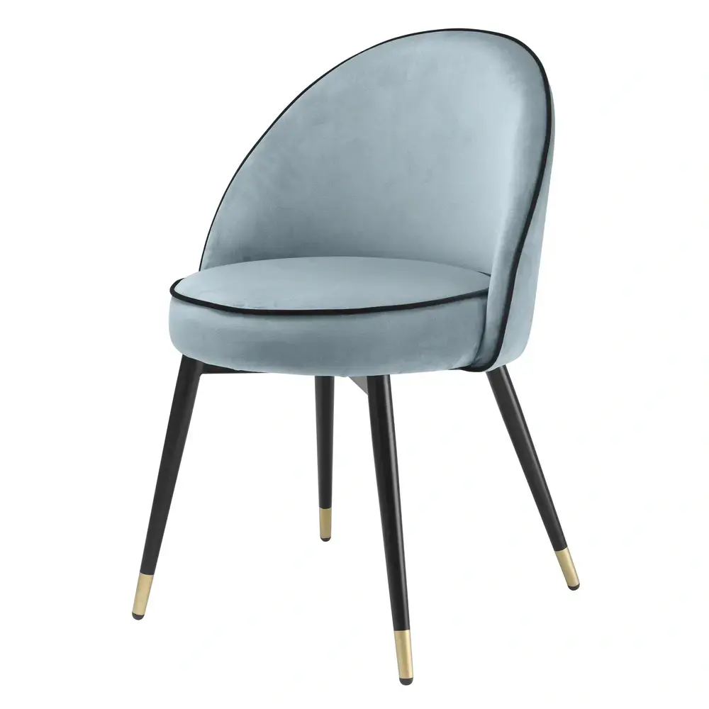 Cooper Set 2 Dining Chairs - Savona Blue Velour