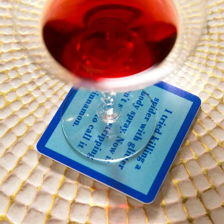 Funny Put Wine Glass Coaster Red & White Wine