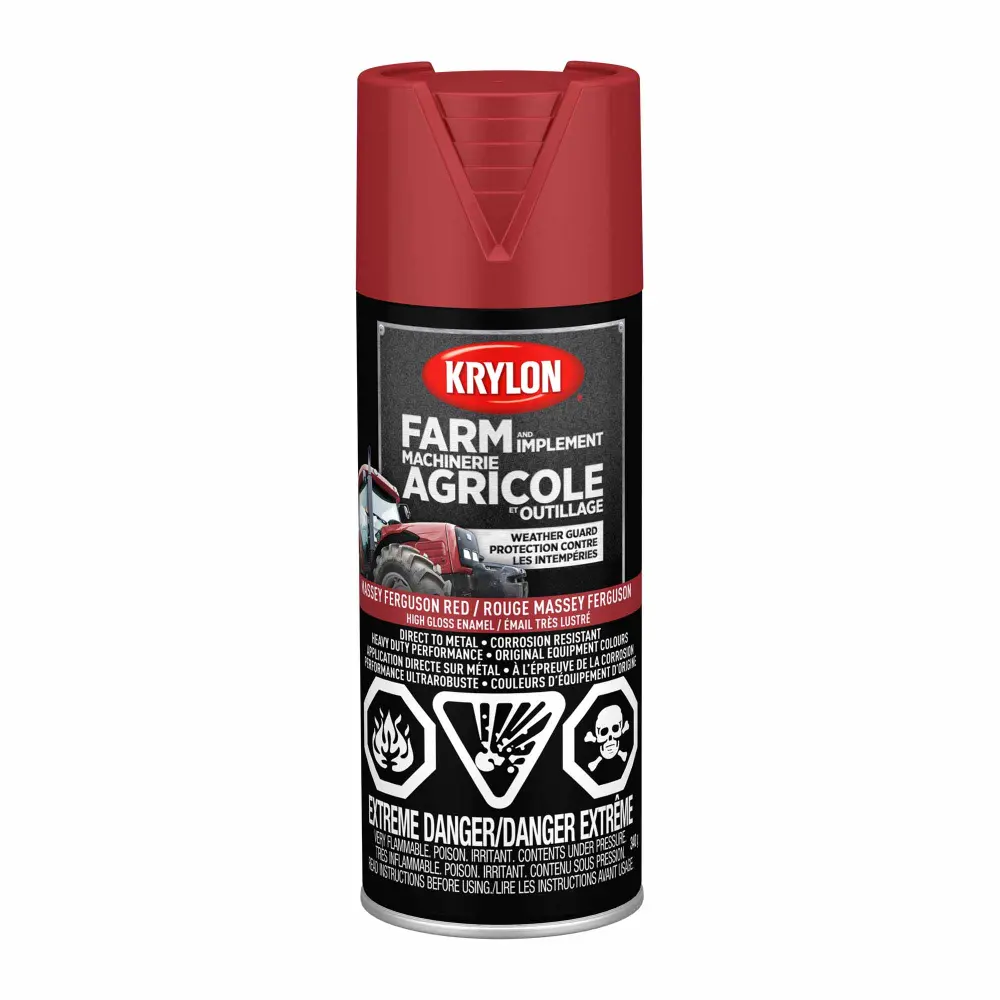 Krylon Farm and Implement Spray Paint High Gloss Massey Ferguson Ruby, 340 g