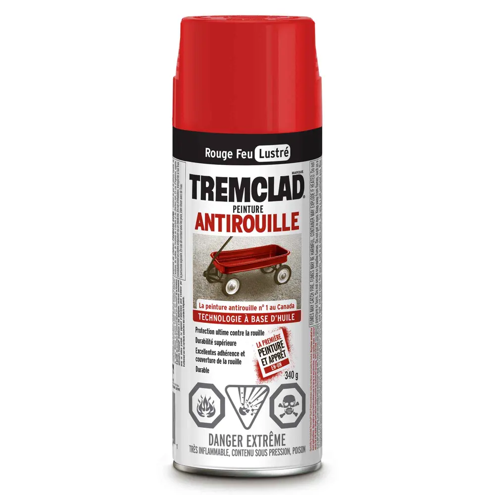 Tremclad Alkyd Rust Spray Paint Gloss Fire Ruby, 340 g