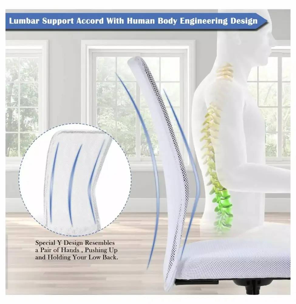 Cute Adjustable Armless Ergonomic Office Chair Mesh Back Soft Seat Swivel Rolling Task Chair Women Drevy