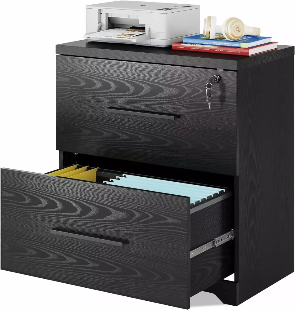 BIZFURN 2-Drawer Wood Lateral File Cabinet Lock Office and Home