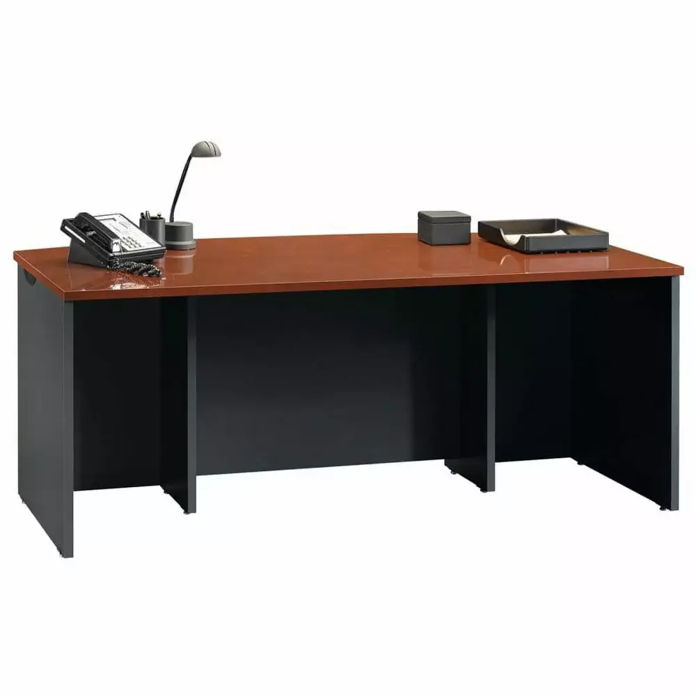 Pemberly Row Classic Cherry Wood Executive Desk Home Office
