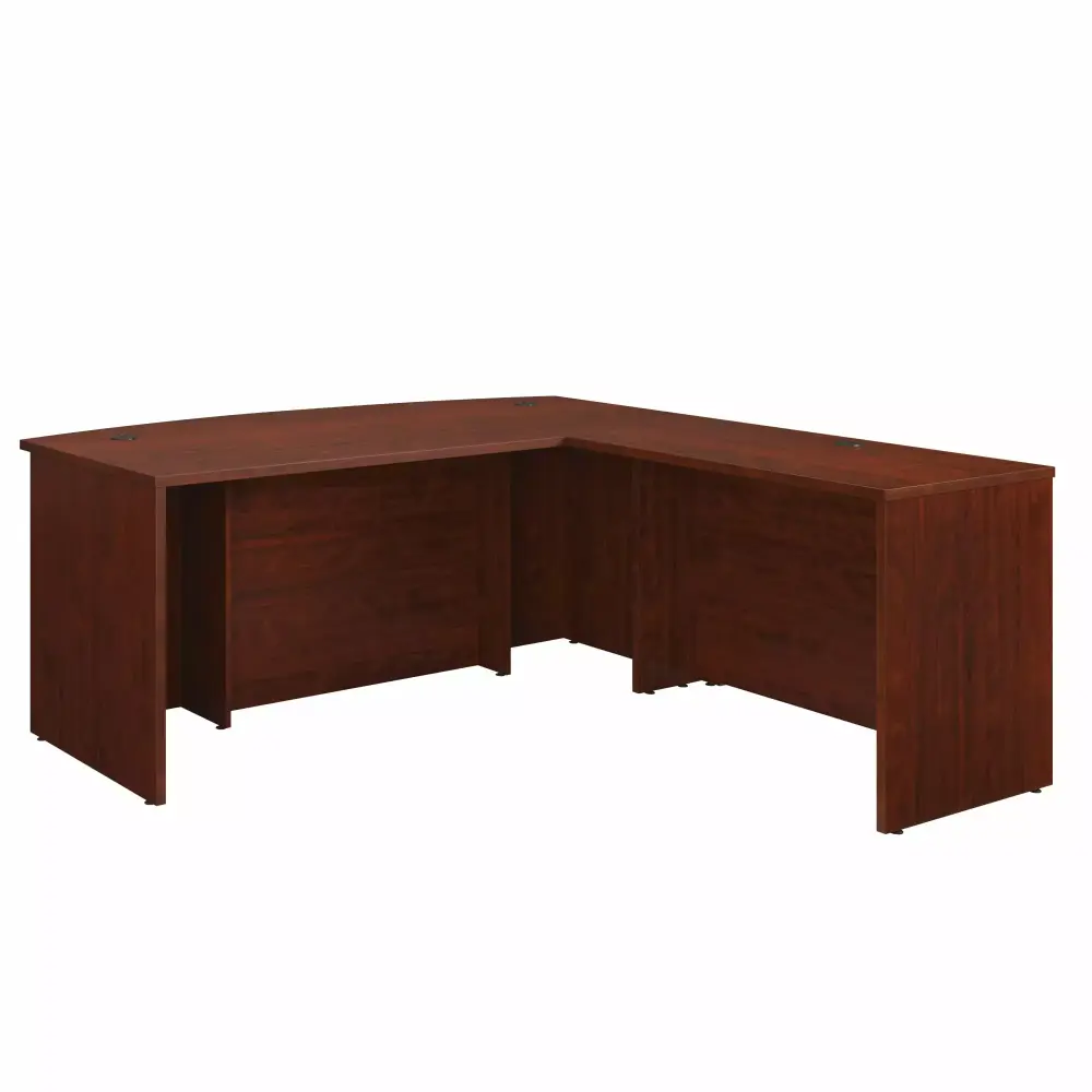 Sauder Affirm 72 Inch Bowfront Desk and 42 Return Classic Cherry