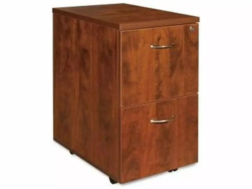2 Drawers Vertical Wood Composite Lockable Filing Cabinet Cherry Letter-Size Lorell