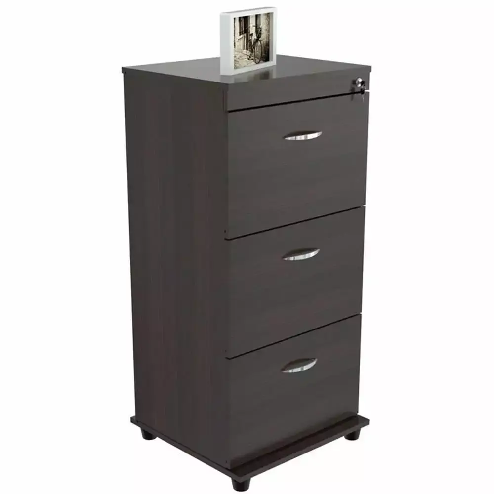 Pemberly Row 3-Drawer Modern Engineered Wood File Cabinet Espresso - Sleek Office Storage