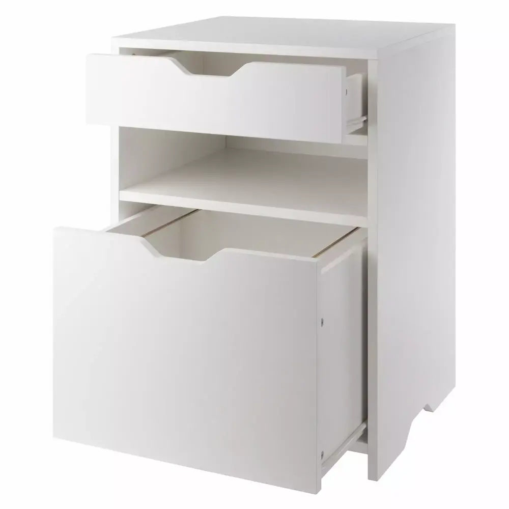 Winsome Wood Nova Home Office File Storage Cabinet White Finish Wheels