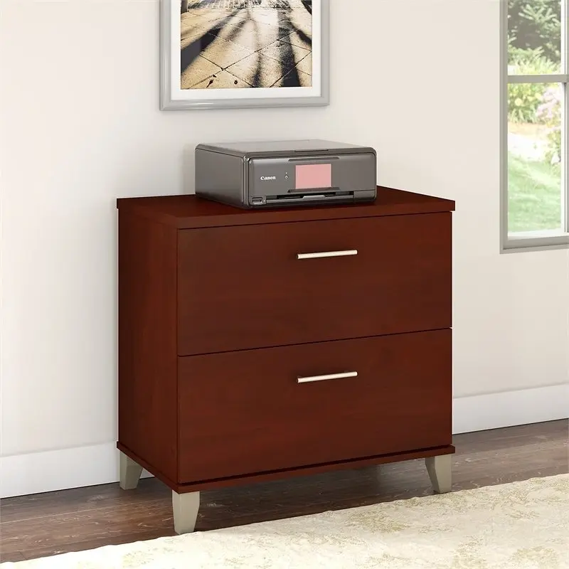 Bowery Hill 2-Drawer Contemporary Wood Lateral File Cabinet Hansen Cherry