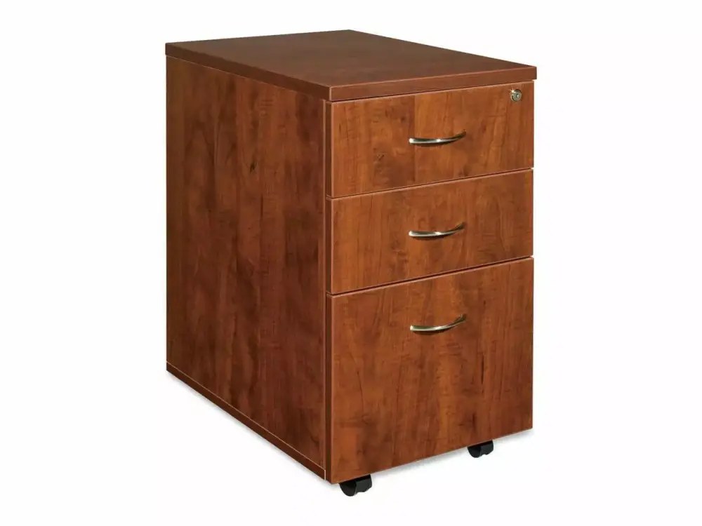3 Drawers Vertical Wood Composite Lockable Filing Cabinet Cherry Finish Lorell