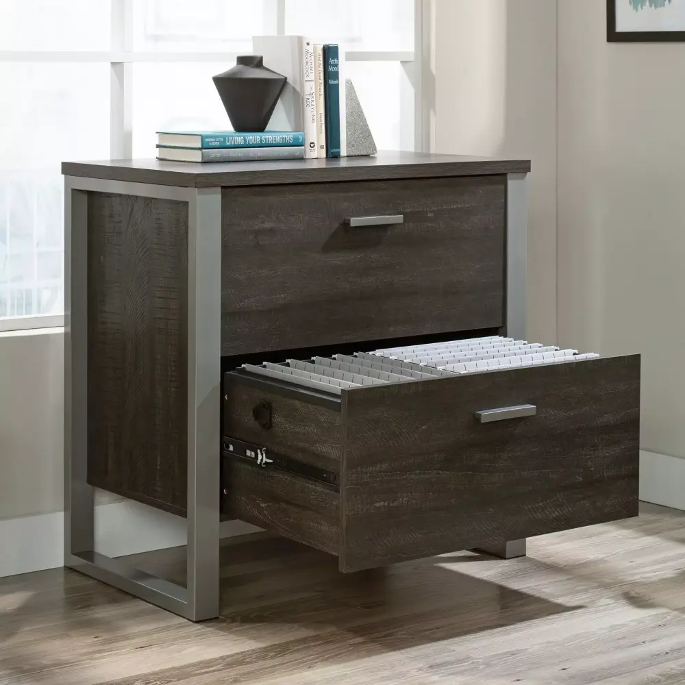 Sauder Rock Glen 2-Drawer Lateral File Cabinet Blade Walnut Finish