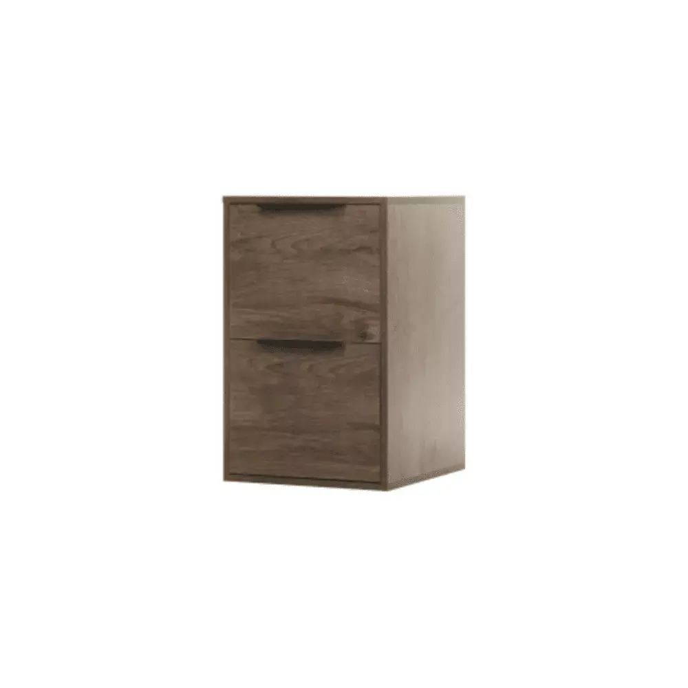 D400mm Wood File Cabinet 2 Drawers Grey Office Storage YRWL