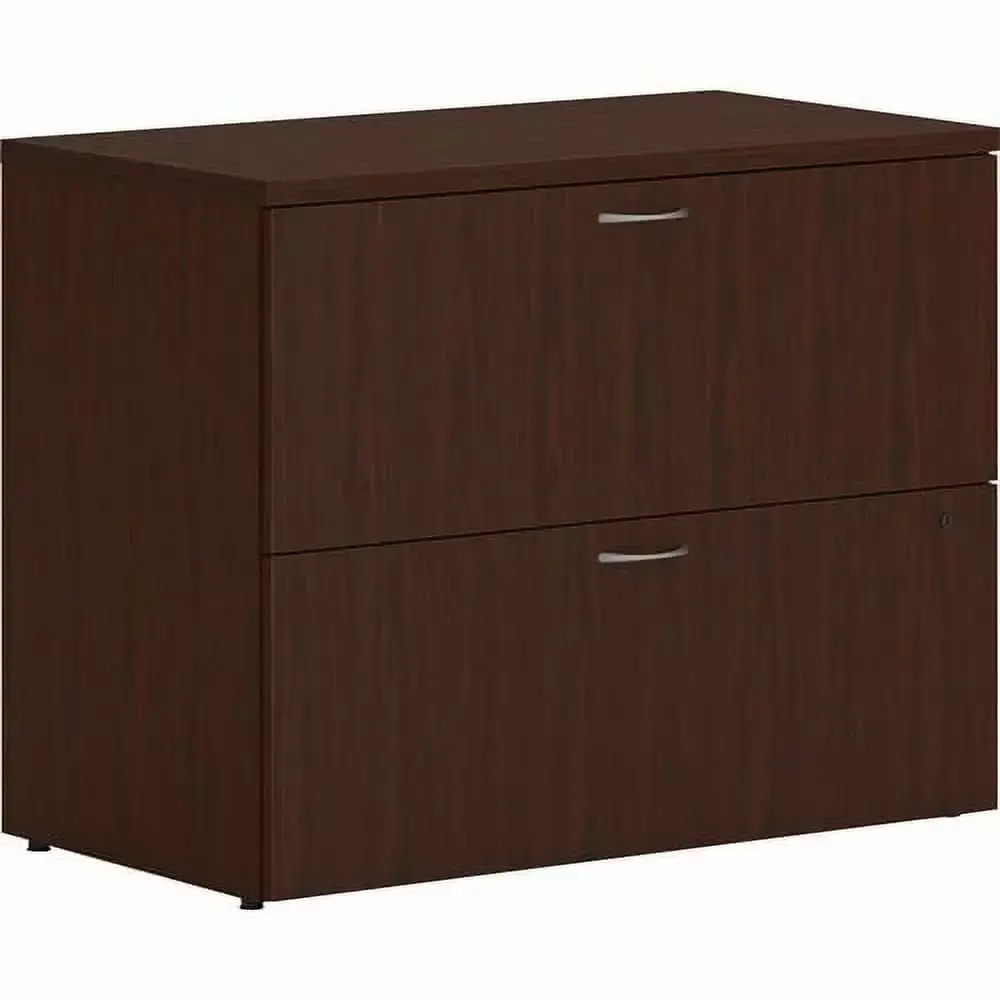 HON Mod 2-Drawer Lateral File Cabinet 36 x 20 x 29 Mahogany Laminate Finish