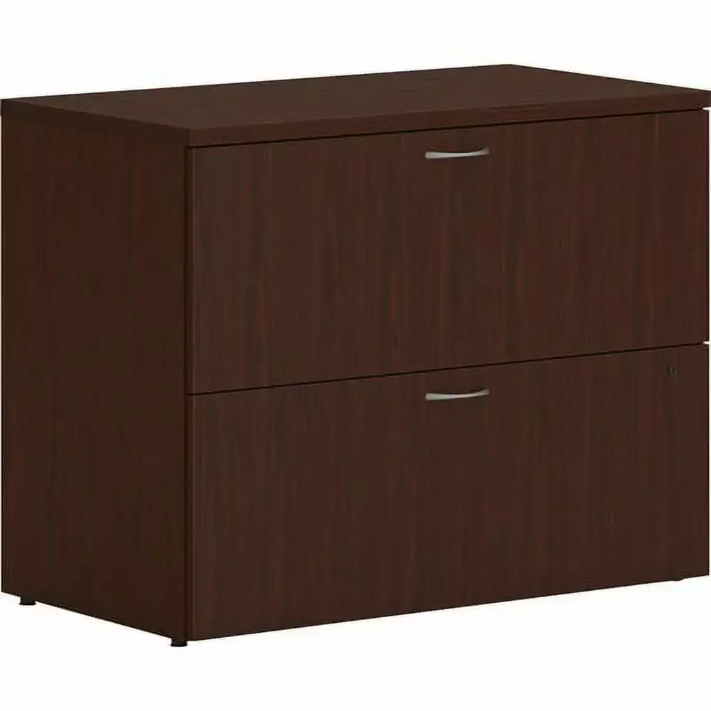 HON Mod 2-Drawer Lateral File Cabinet 36 x 20 x 29 Mahogany Laminate Finish