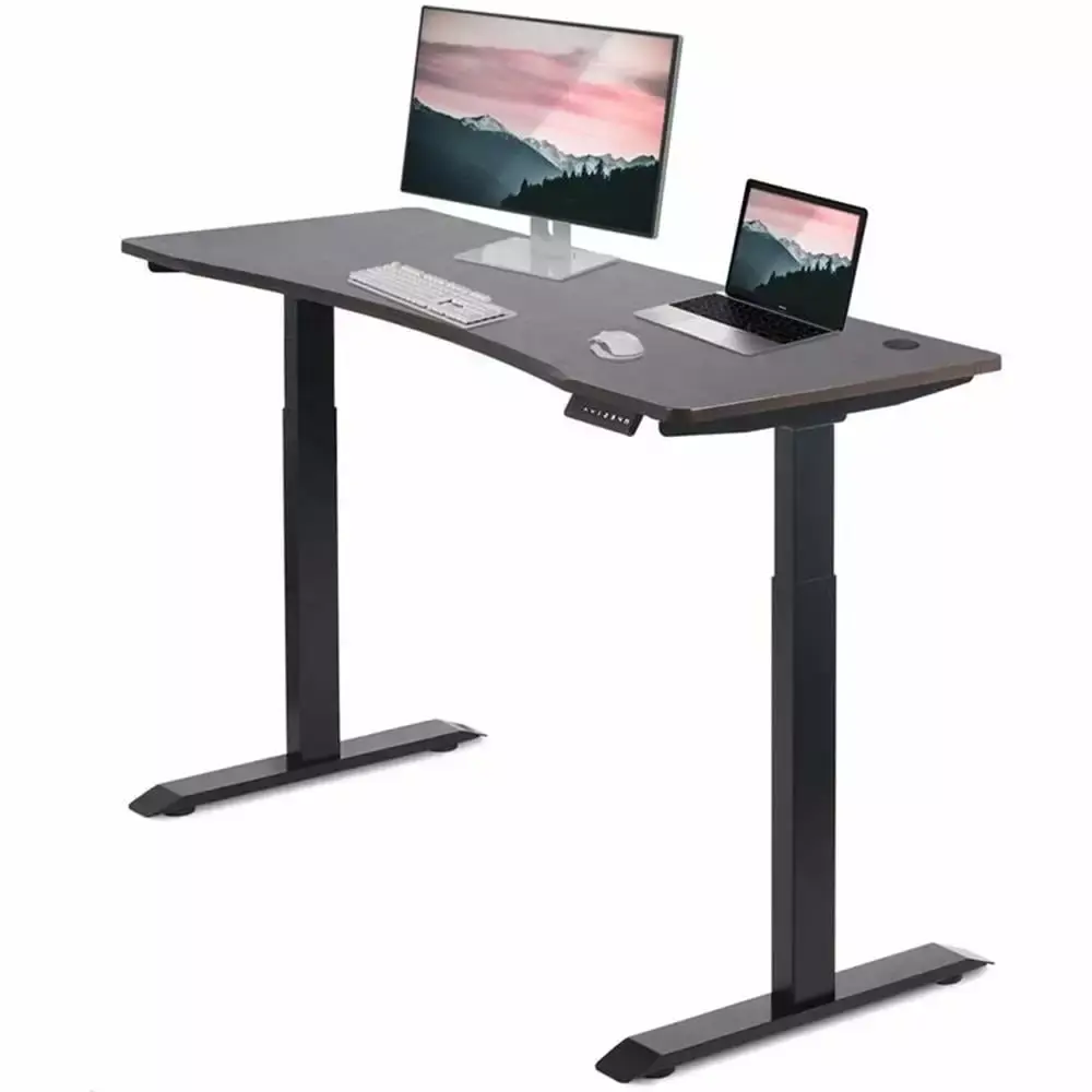 Pemberly Row 60 Electric Wood Top Standing Desk Rustic Espresso