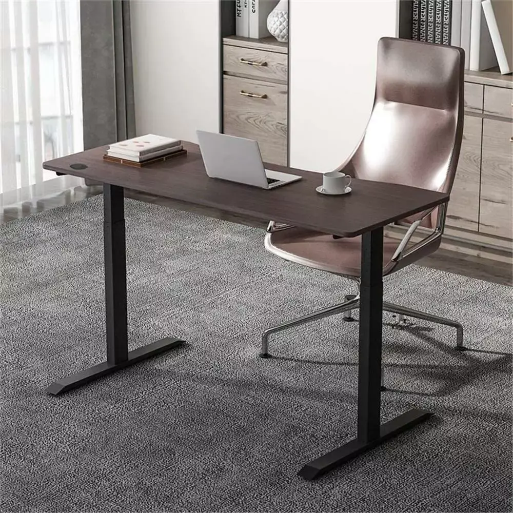 Pemberly Row 60 Electric Wood Top Standing Desk Rustic Espresso