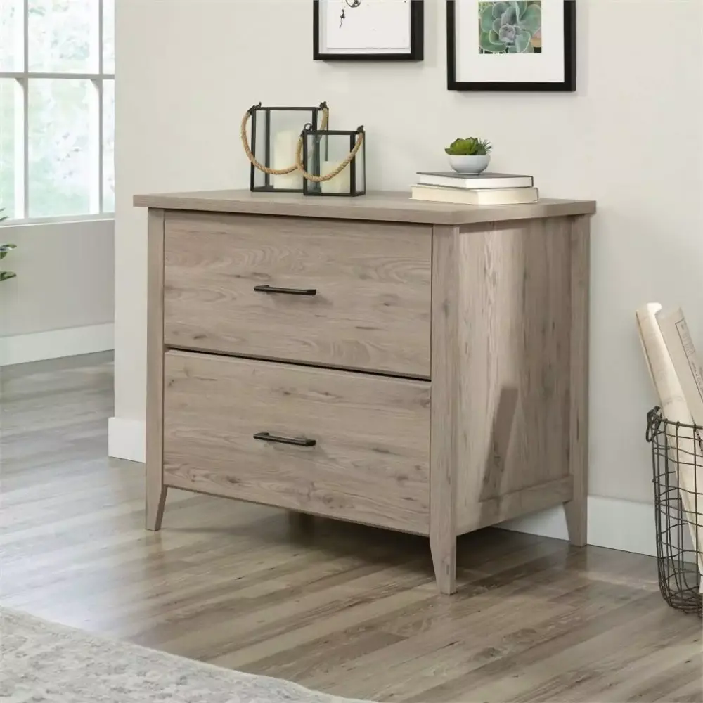 Pemberly Row Contemporary Laurel Oak Engineered Wood Lateral File Cabinet