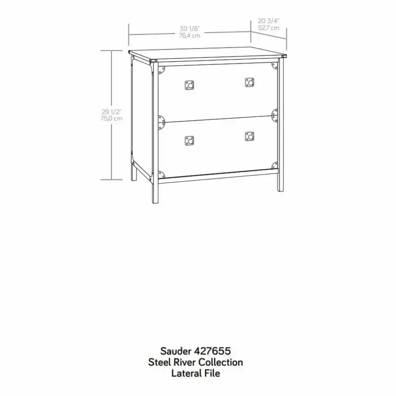 Pemberly Row Engineered Wood Lateral File Cabinet Milled Mesquite Natural Finish