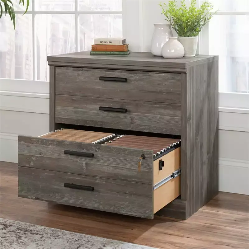 Pemberly Row Pebble Pine/Brown Engineered Wood Lateral File Cabinet