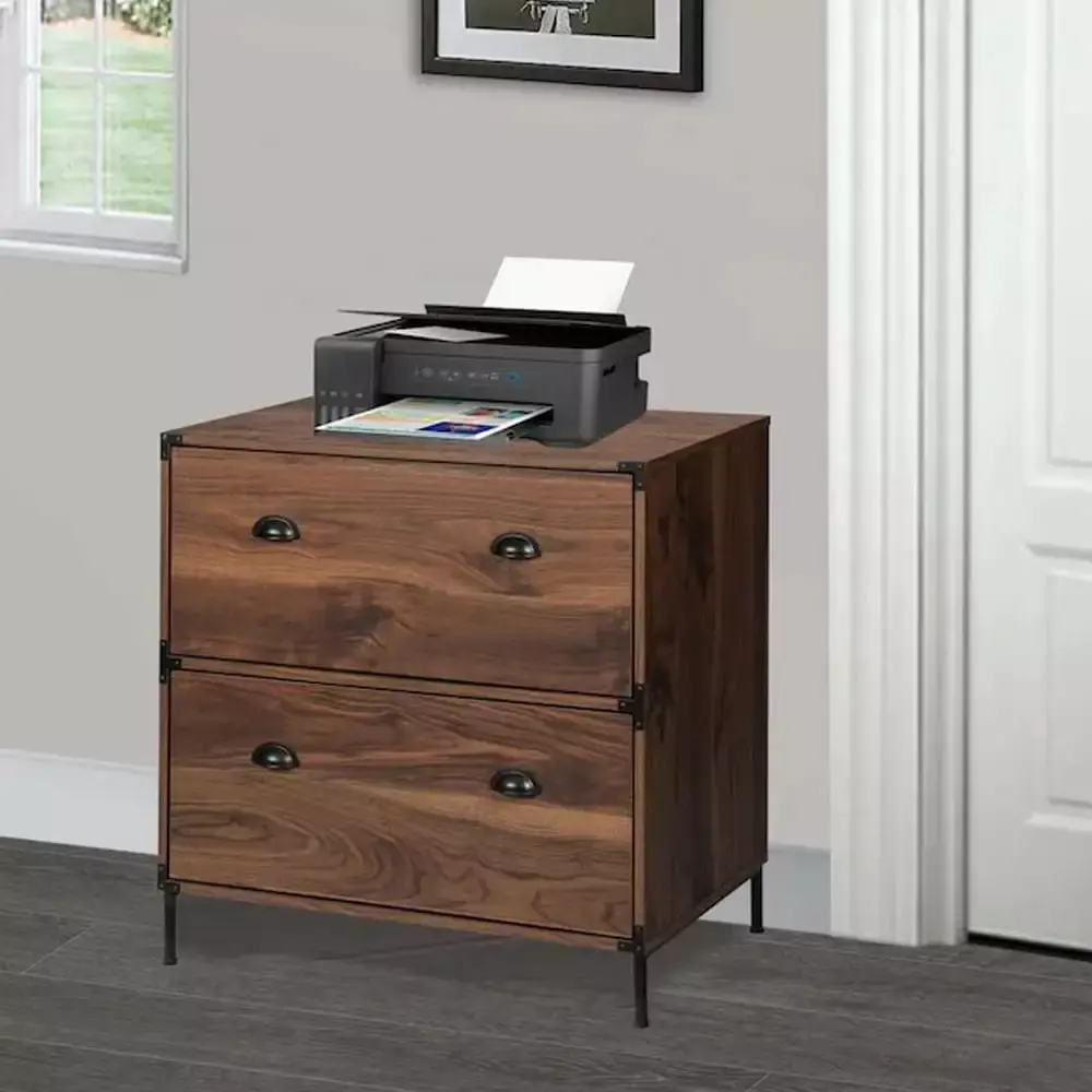 Saint Birch Bombay Wood Walnut File Cabinet