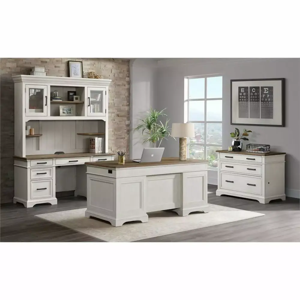 Intercon Furniture Drake 42 Wood Lateral File Cabinet White Oak Home Office