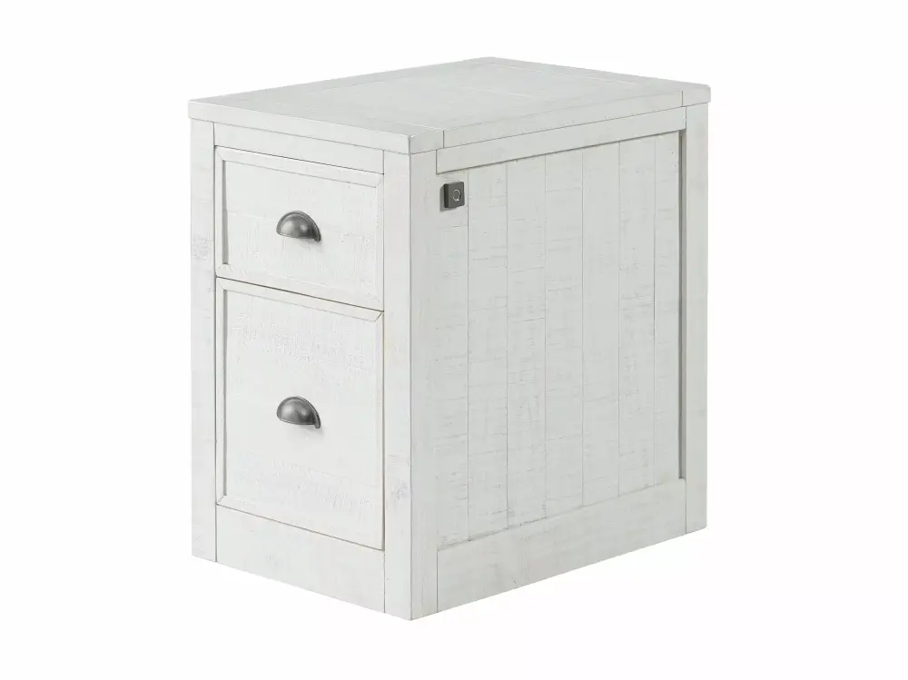 Martin Svensson Home Monterey 2 Drawer File Cabinet Fingerprint Lock White Stain