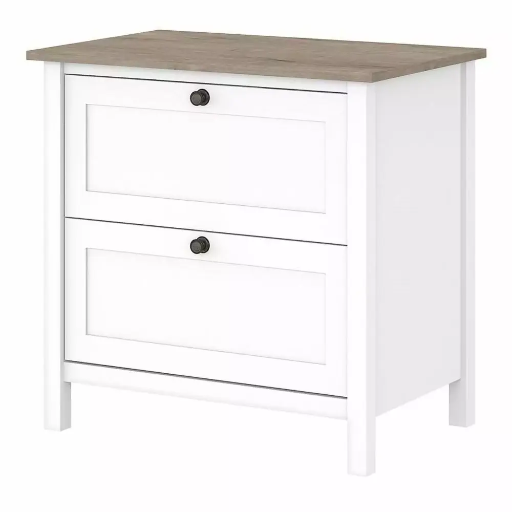 UrbanPro 2 Drawer Lateral File Cabinet Shiplap Gray White Engineered Wood