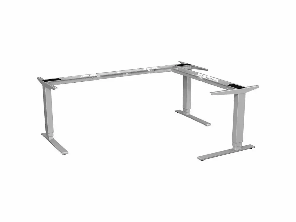 Lorell Quadro Workstation Sit-to-Stand 3-Leg Base Silver