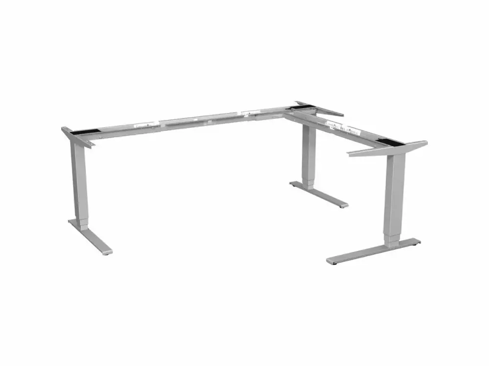 Lorell Quadro Workstation Sit-to-Stand 3-Leg Base Silver